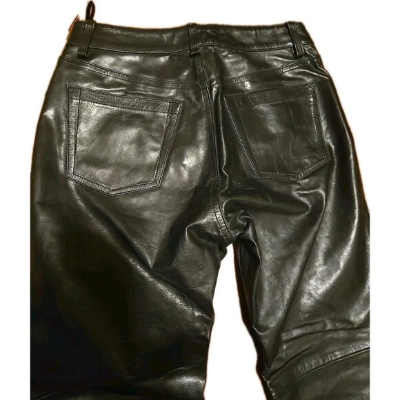 Genuine Leather bootcut Pants Black Womens Sz2 NWT GAP w Lining - Picture 4 of 8